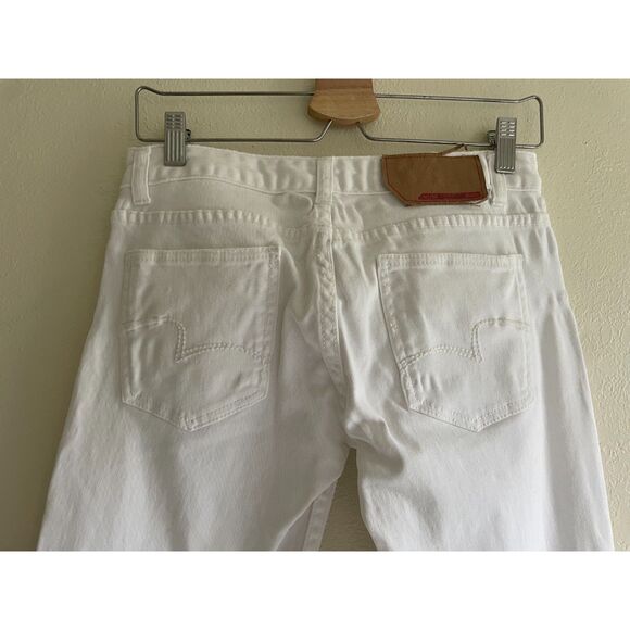 BCBG Maxazria Women Straight Leg Size 2 White Jeans Casual Boho Coastal Summer - Picture 4 of 7
